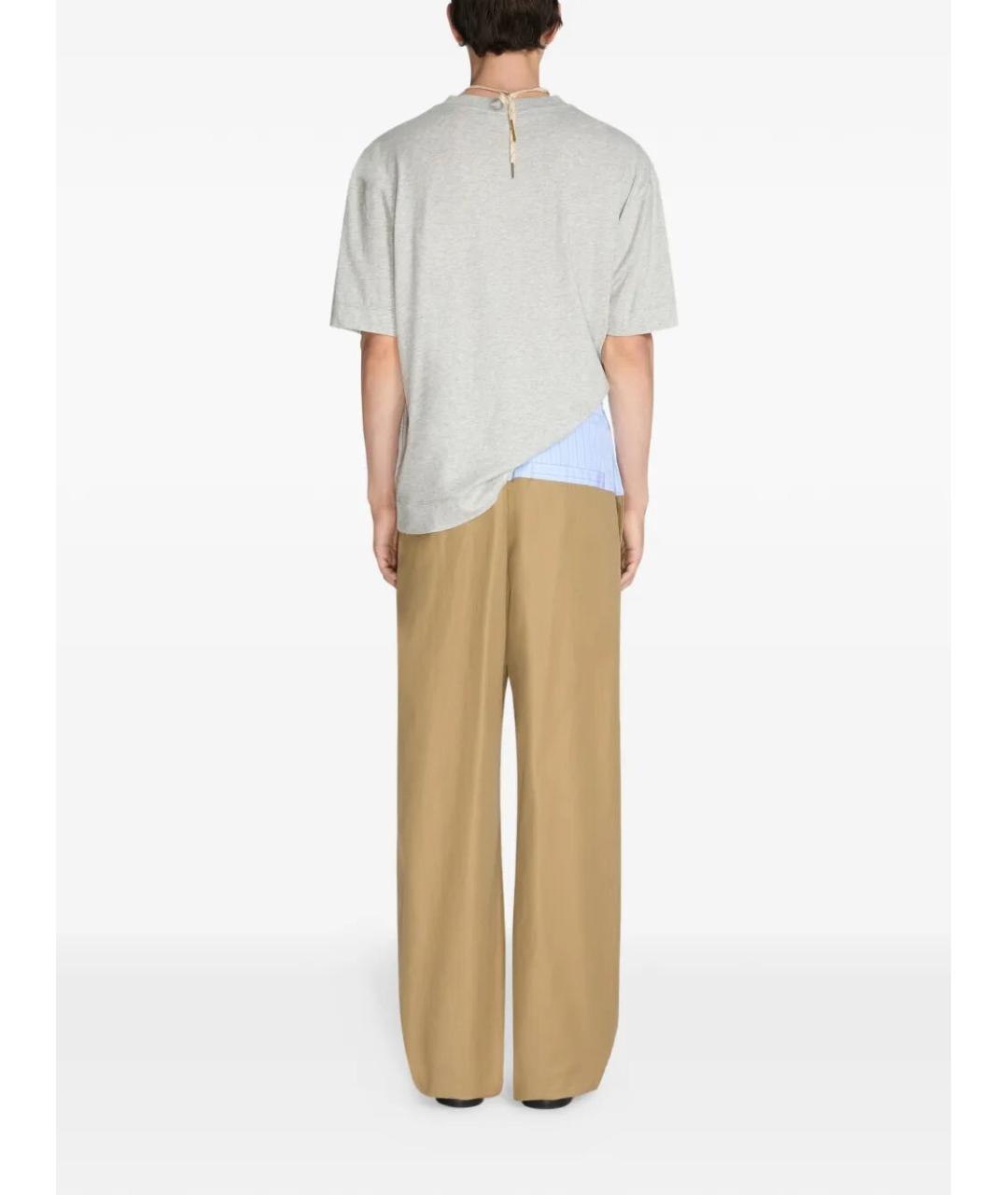 DRIES VAN NOTEN Серая хлопковая футболка, фото 4