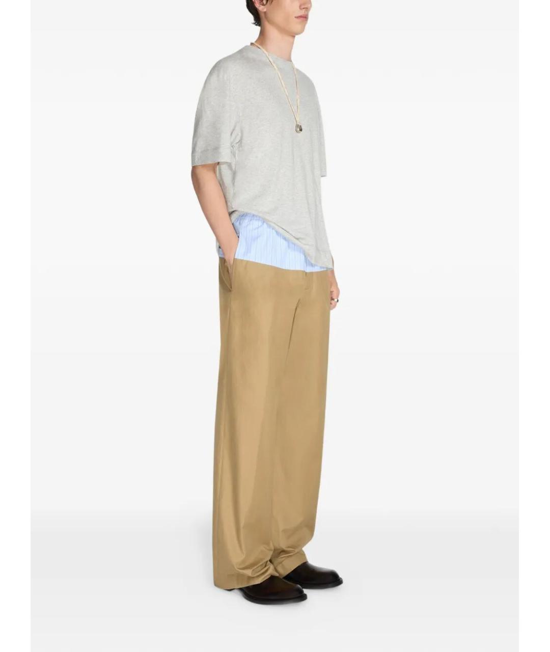 DRIES VAN NOTEN Серая хлопковая футболка, фото 3