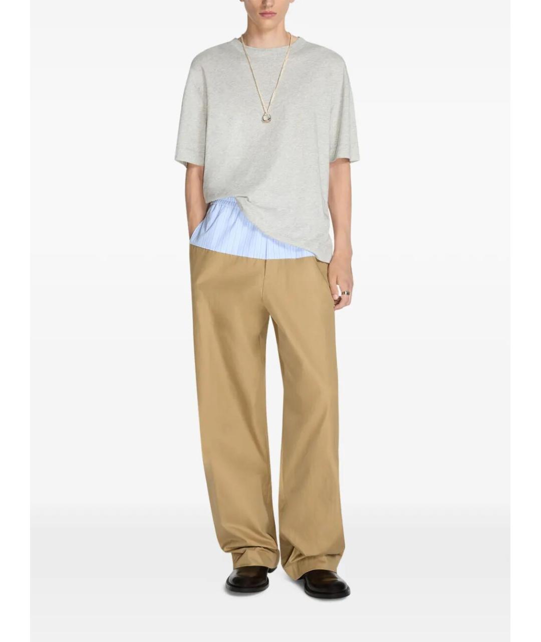 DRIES VAN NOTEN Серая хлопковая футболка, фото 2