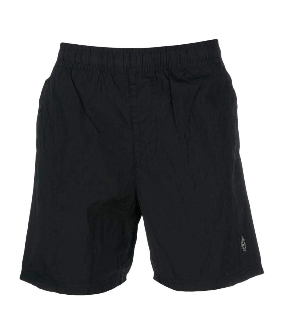 STONE ISLAND Черные полиамидовые шорты, фото 1