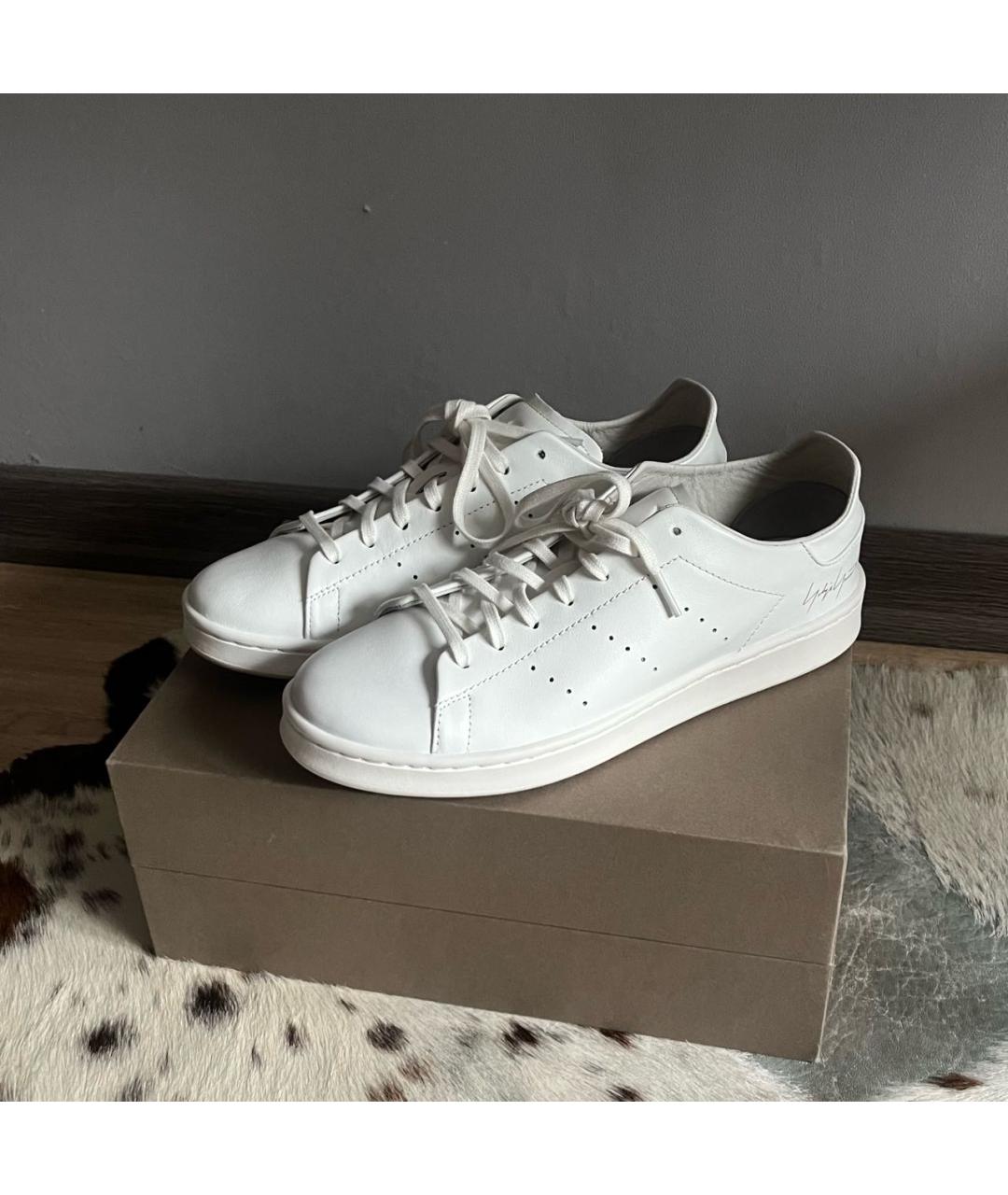 Y-3 Белые кожаные низкие кроссовки / кеды, фото 2