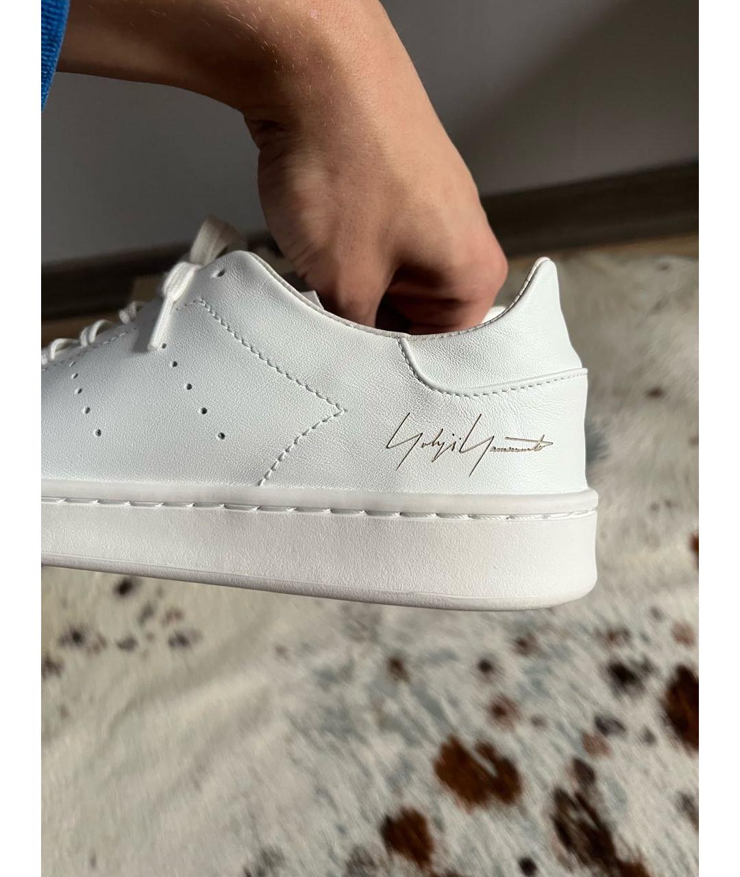 Y-3 Белые кожаные низкие кроссовки / кеды, фото 3