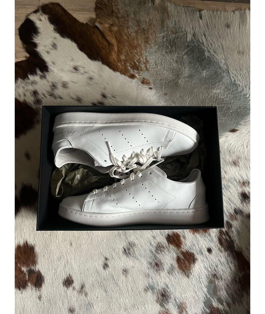 Y-3 Белые кожаные низкие кроссовки / кеды, фото 6