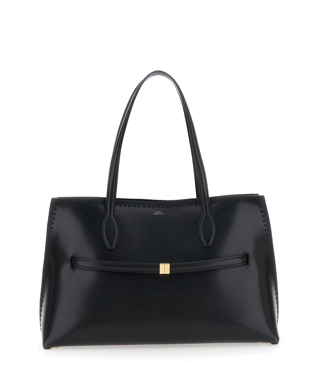 TOTEME Черная кожаная сумка тоут, фото 1