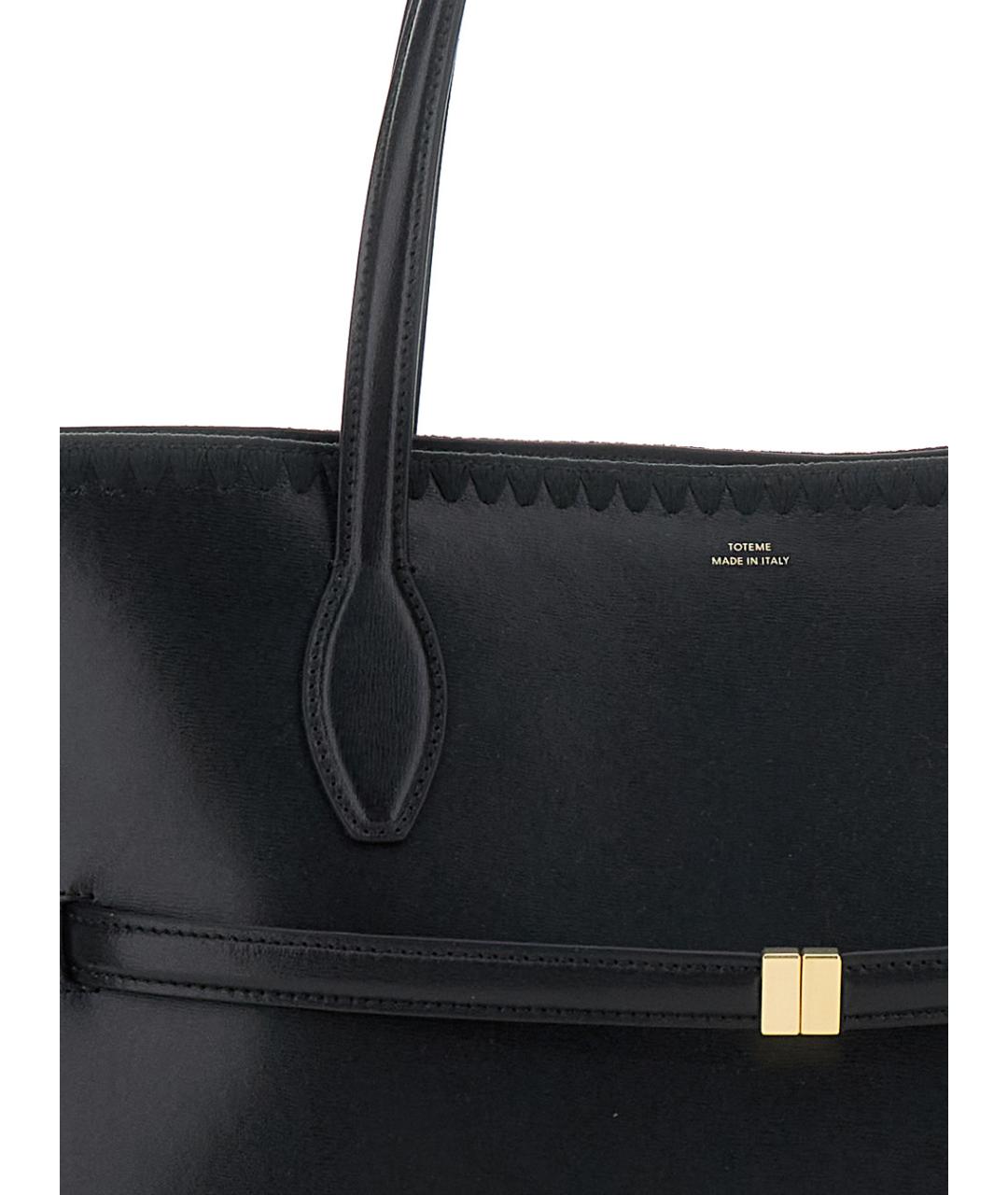 TOTEME Черная кожаная сумка тоут, фото 3