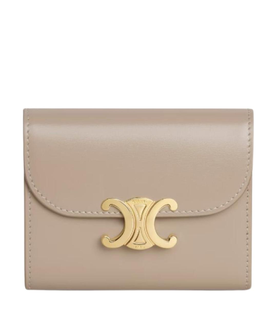 CELINE Бежевый кожаный кошелек, фото 1