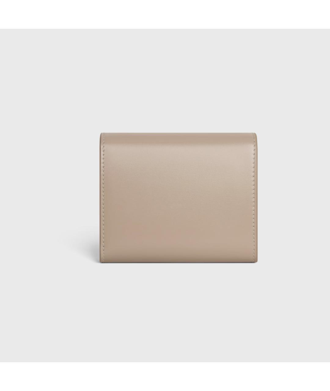CELINE Бежевый кожаный кошелек, фото 4