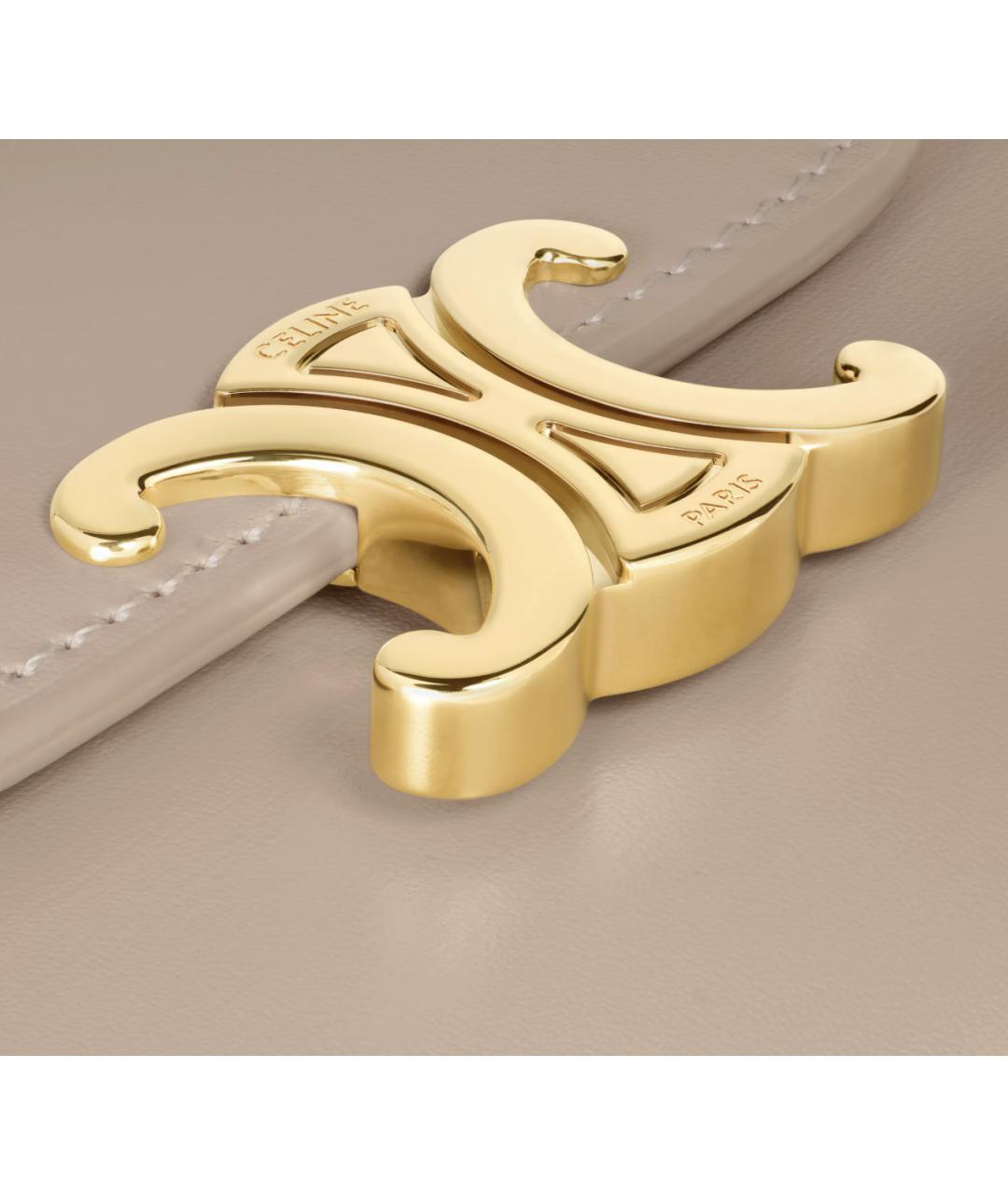 CELINE Бежевый кожаный кошелек, фото 5