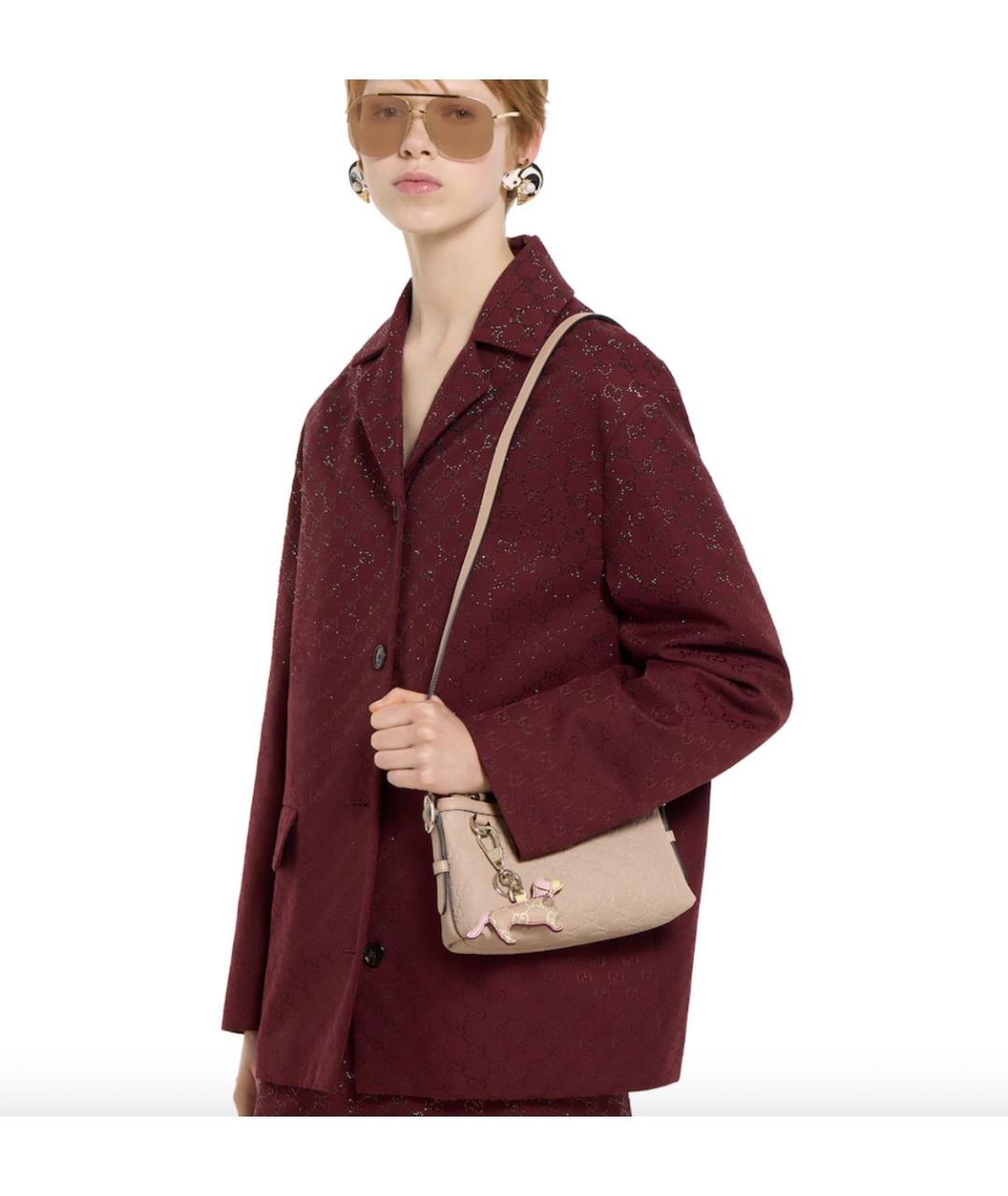 GUCCI Розовая кожаная сумка через плечо, фото 5