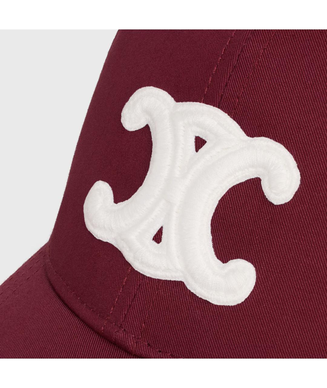 CELINE Бордовая хлопковая кепка, фото 5