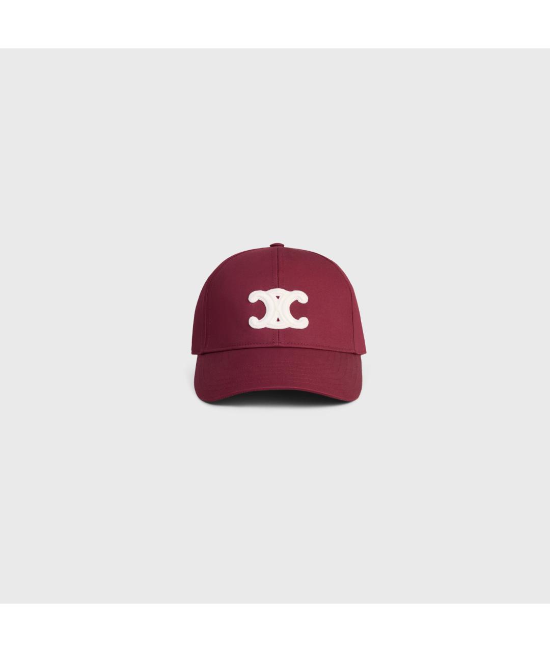 CELINE Бордовая хлопковая кепка, фото 2