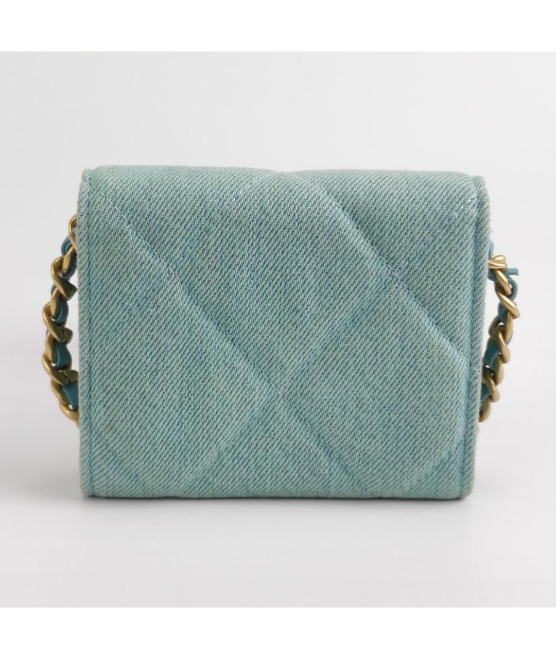 CHANEL Голубая деним сумка через плечо, фото 3