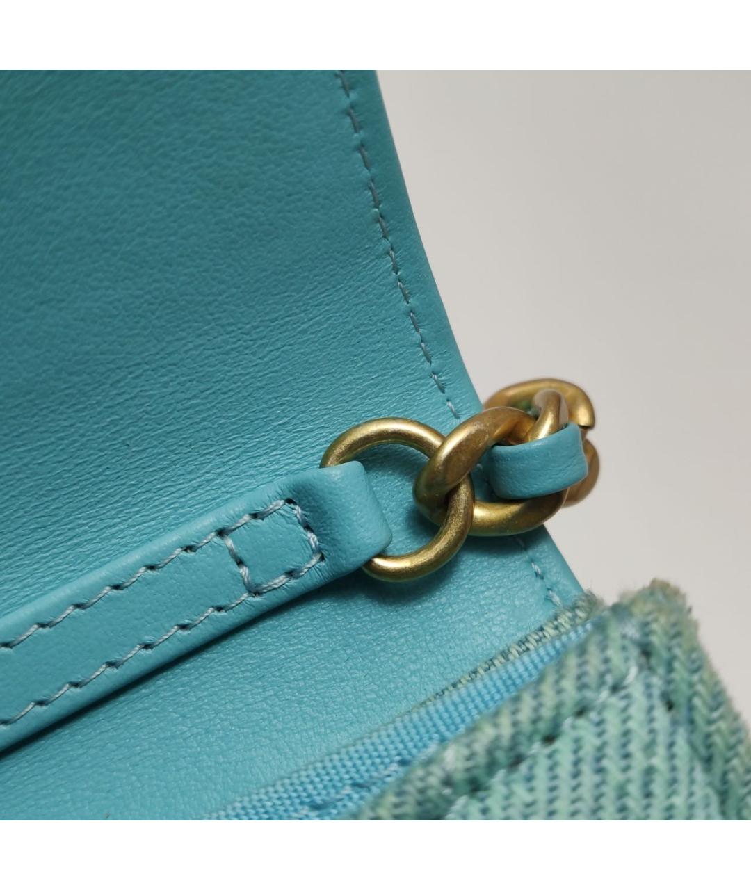 CHANEL Голубая деним сумка через плечо, фото 8