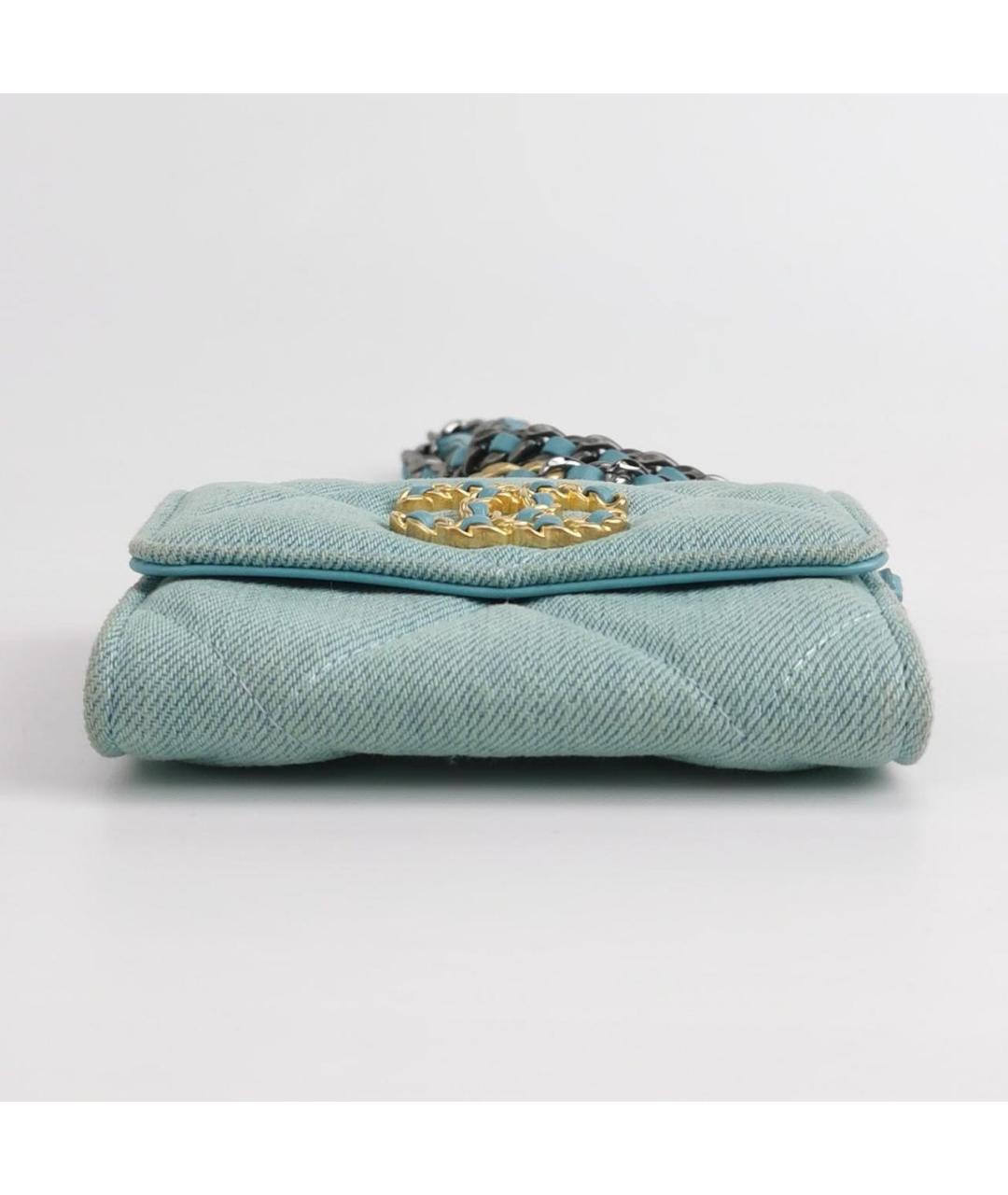 CHANEL Голубая деним сумка через плечо, фото 5