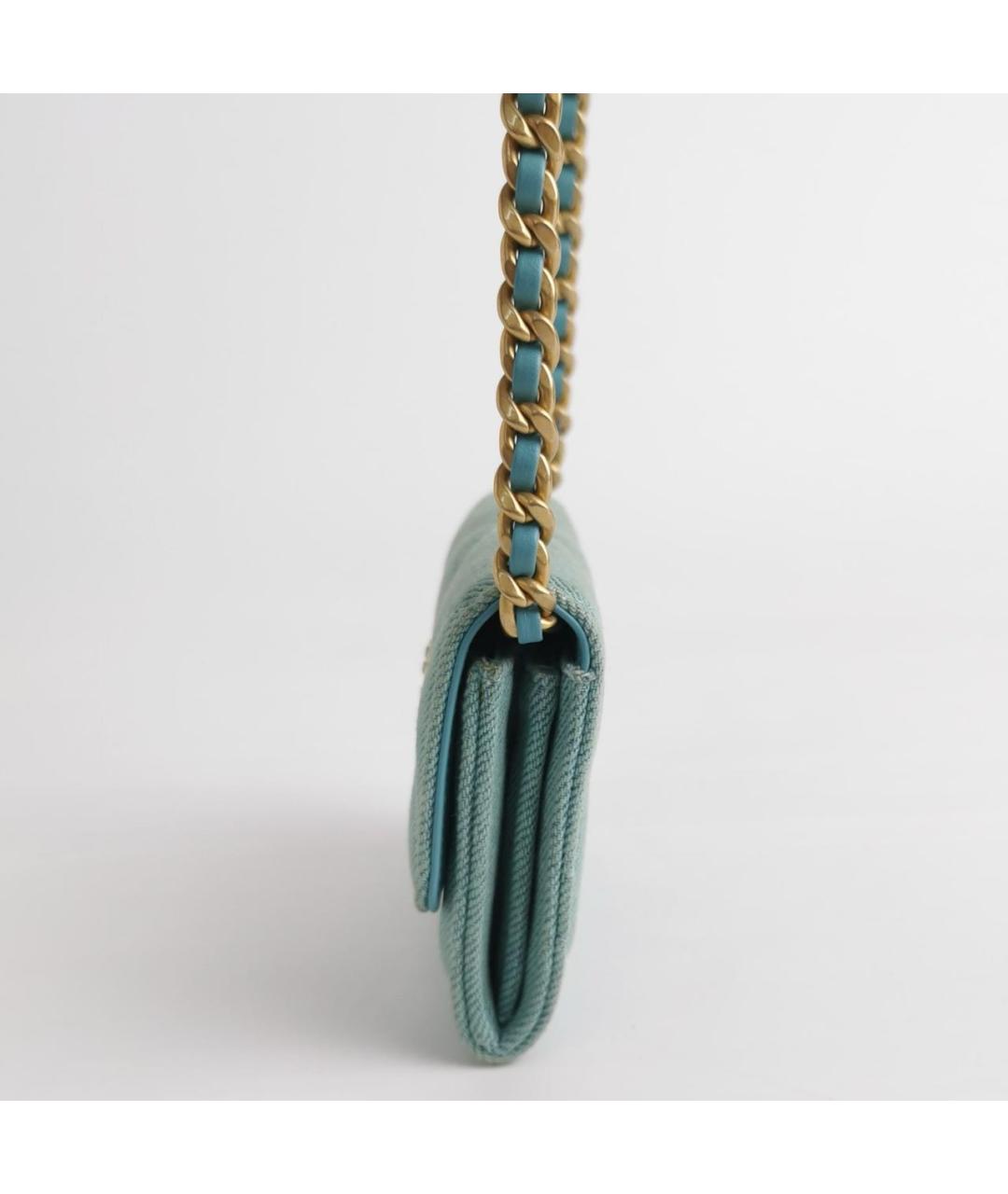 CHANEL Голубая деним сумка через плечо, фото 2