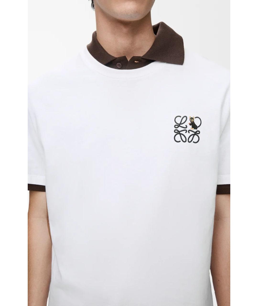 LOEWE Белая хлопковая футболка, фото 4