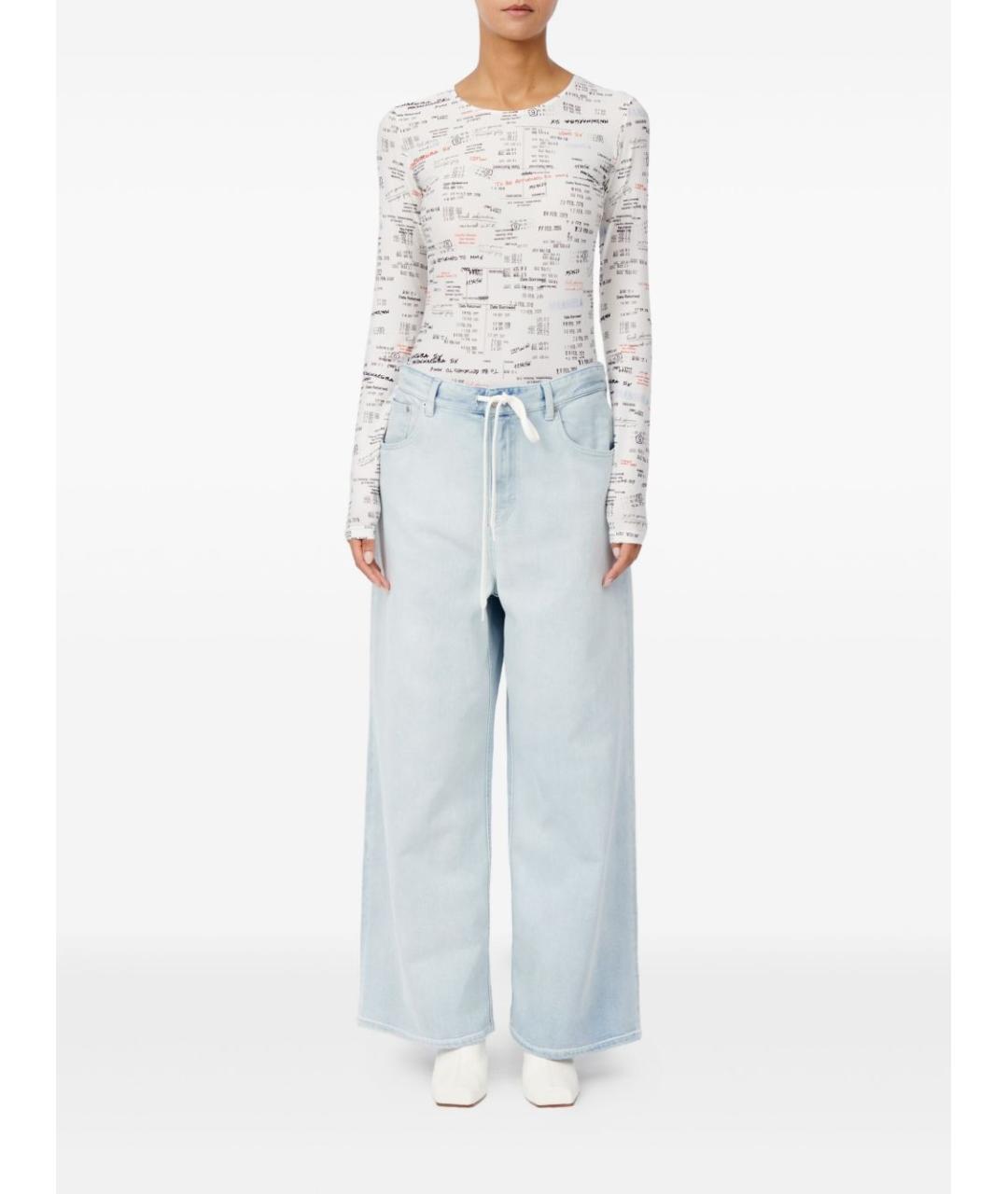 MM6 MAISON MARGIELA Голубые хлопковые прямые джинсы, фото 3