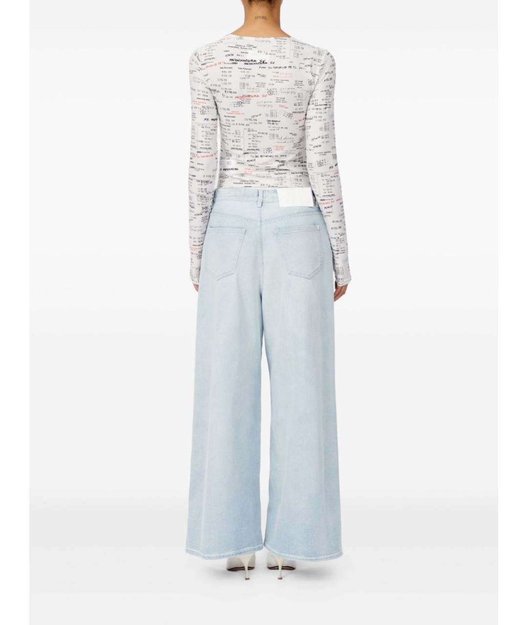 MM6 MAISON MARGIELA Голубые хлопковые прямые джинсы, фото 4