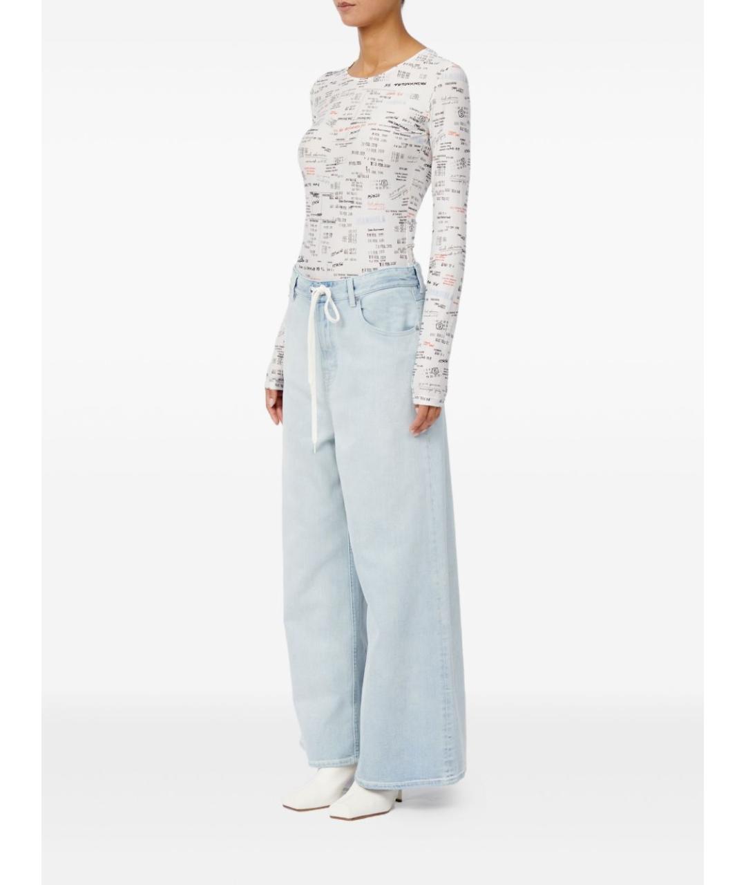 MM6 MAISON MARGIELA Голубые хлопковые прямые джинсы, фото 2