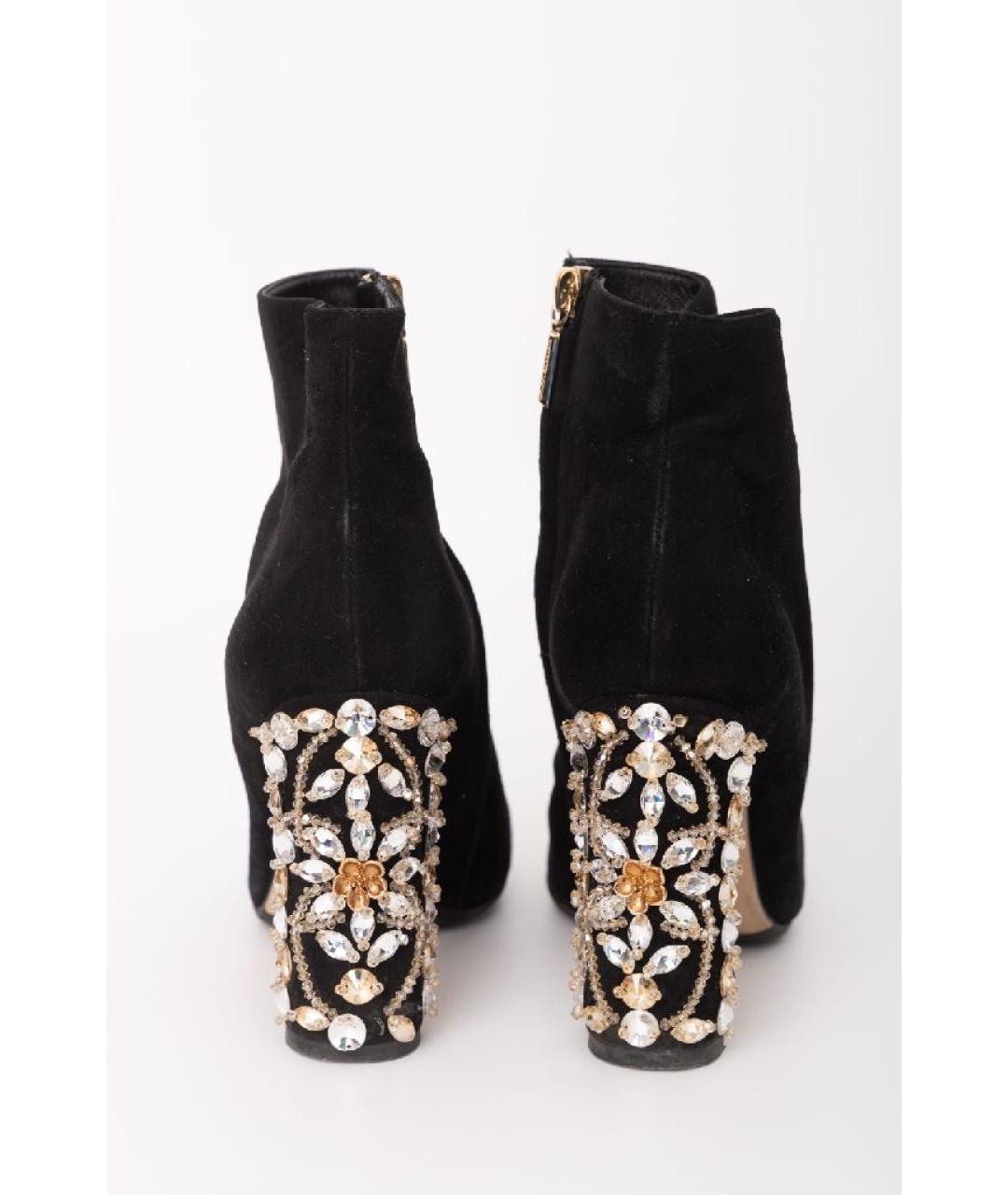 DOLCE&GABBANA Черные замшевые ботильоны, фото 4