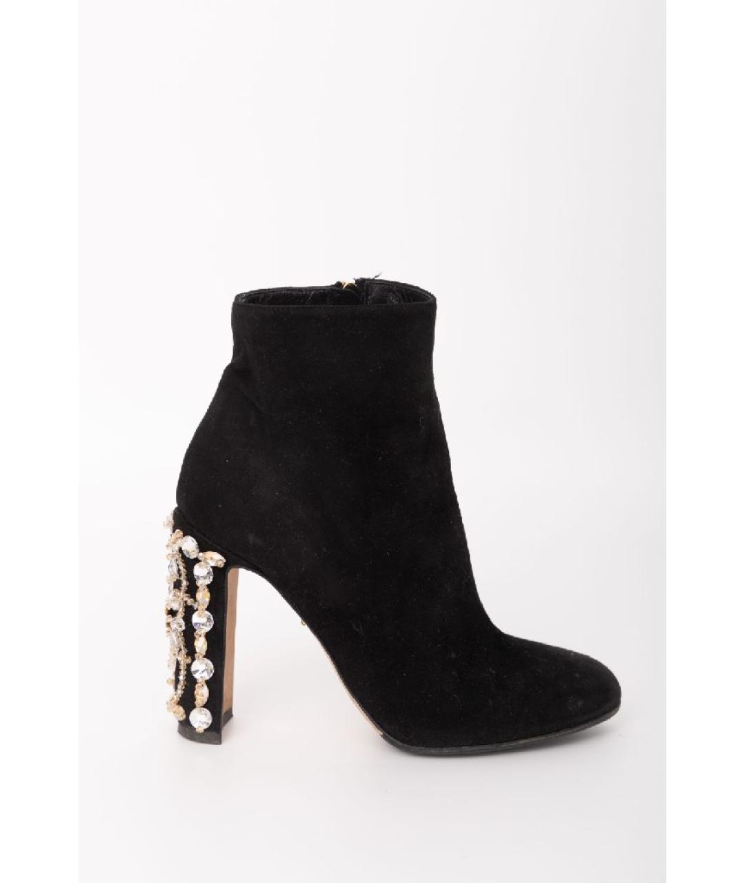 DOLCE&GABBANA Черные замшевые ботильоны, фото 9