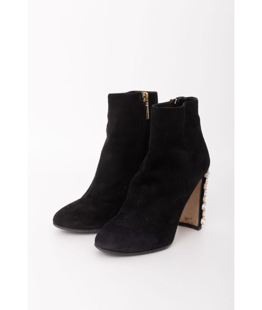 DOLCE&GABBANA Черные замшевые ботильоны, фото 5