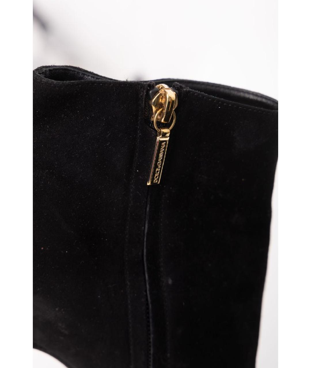 DOLCE&GABBANA Черные замшевые ботильоны, фото 8