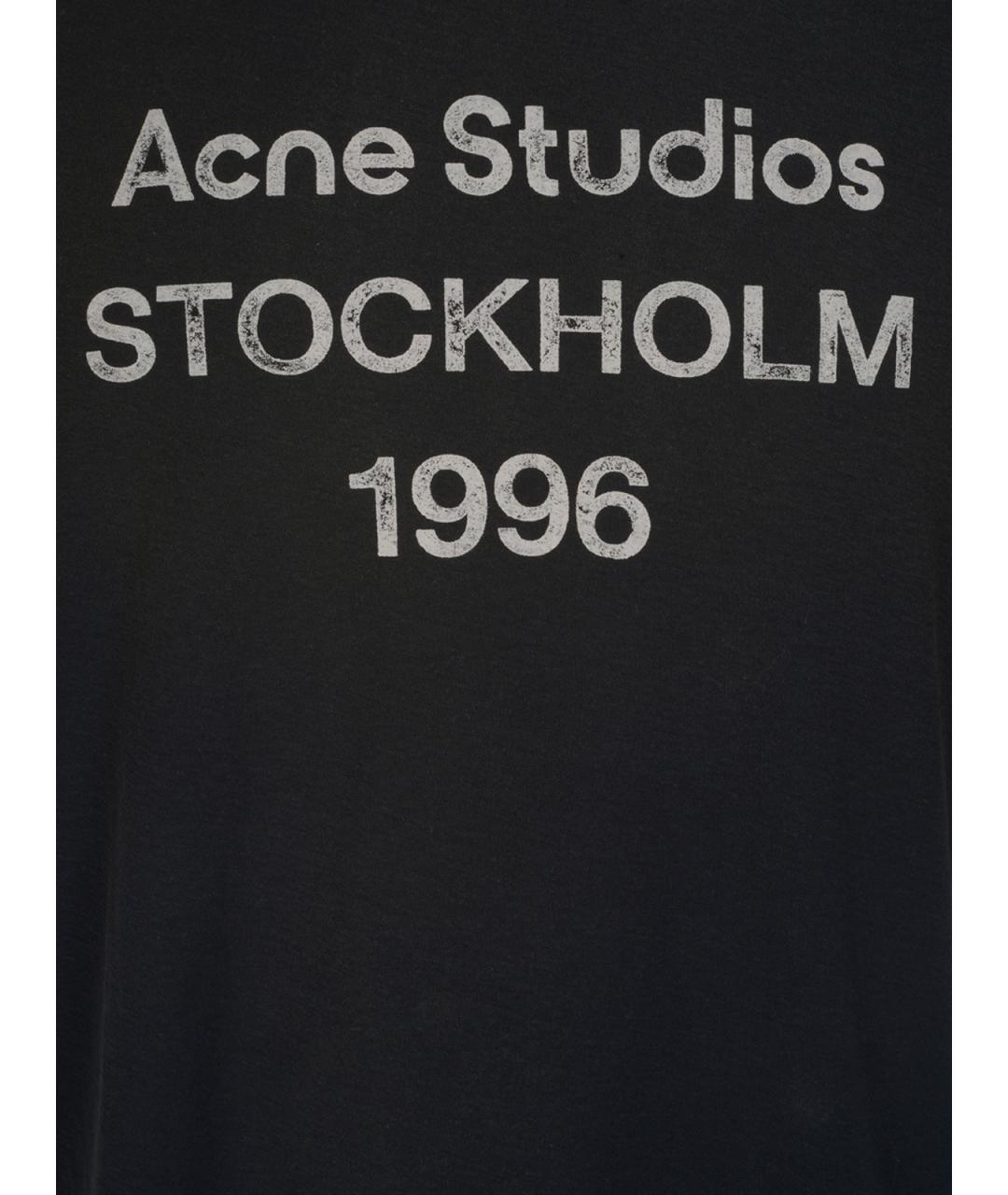 ACNE STUDIOS Черная хлопковая футболка, фото 3