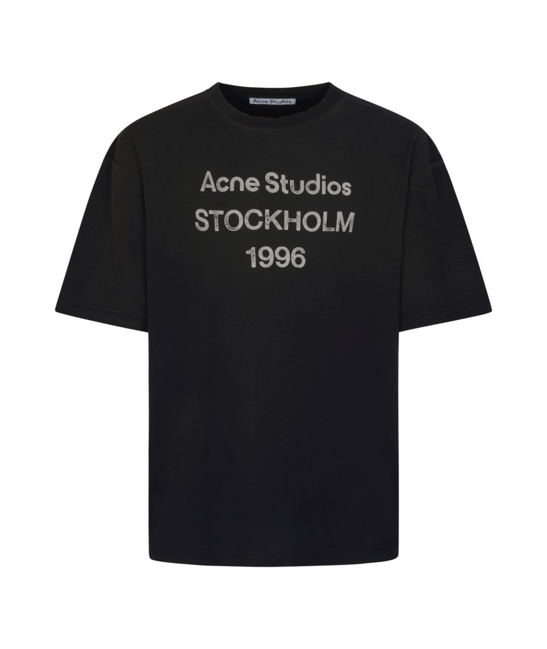 ACNE STUDIOS Черная хлопковая футболка, фото 1