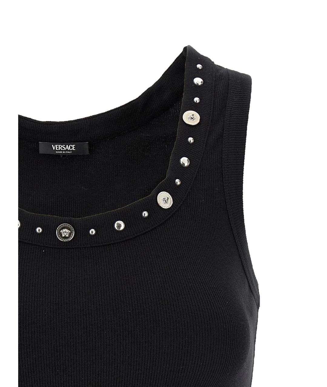 VERSACE Черная хлопковая майка, фото 3