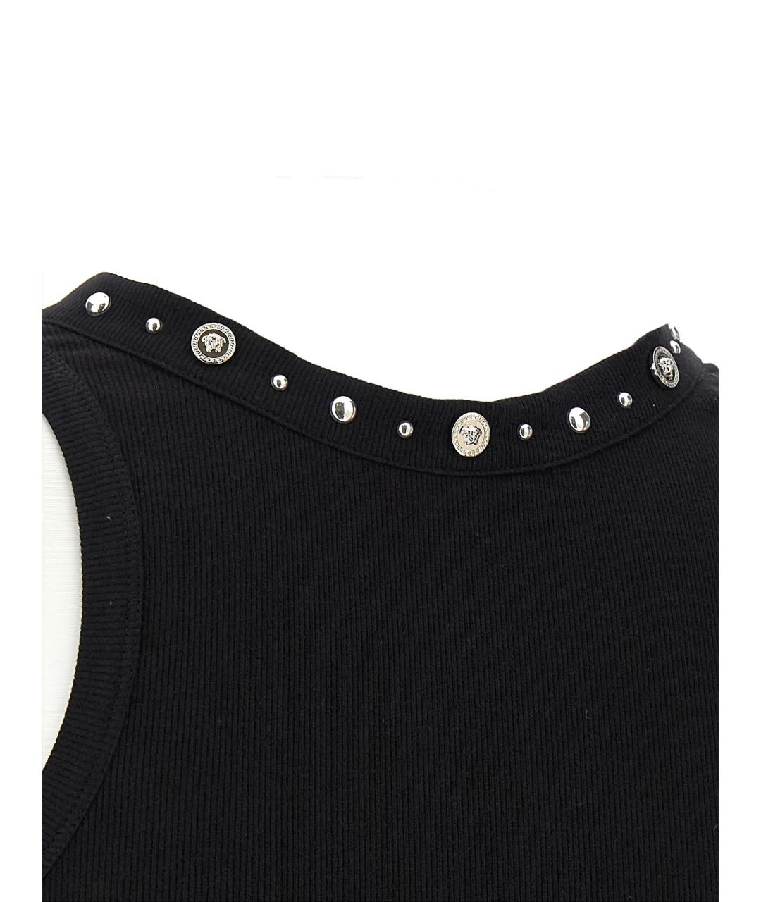 VERSACE Черная хлопковая майка, фото 4