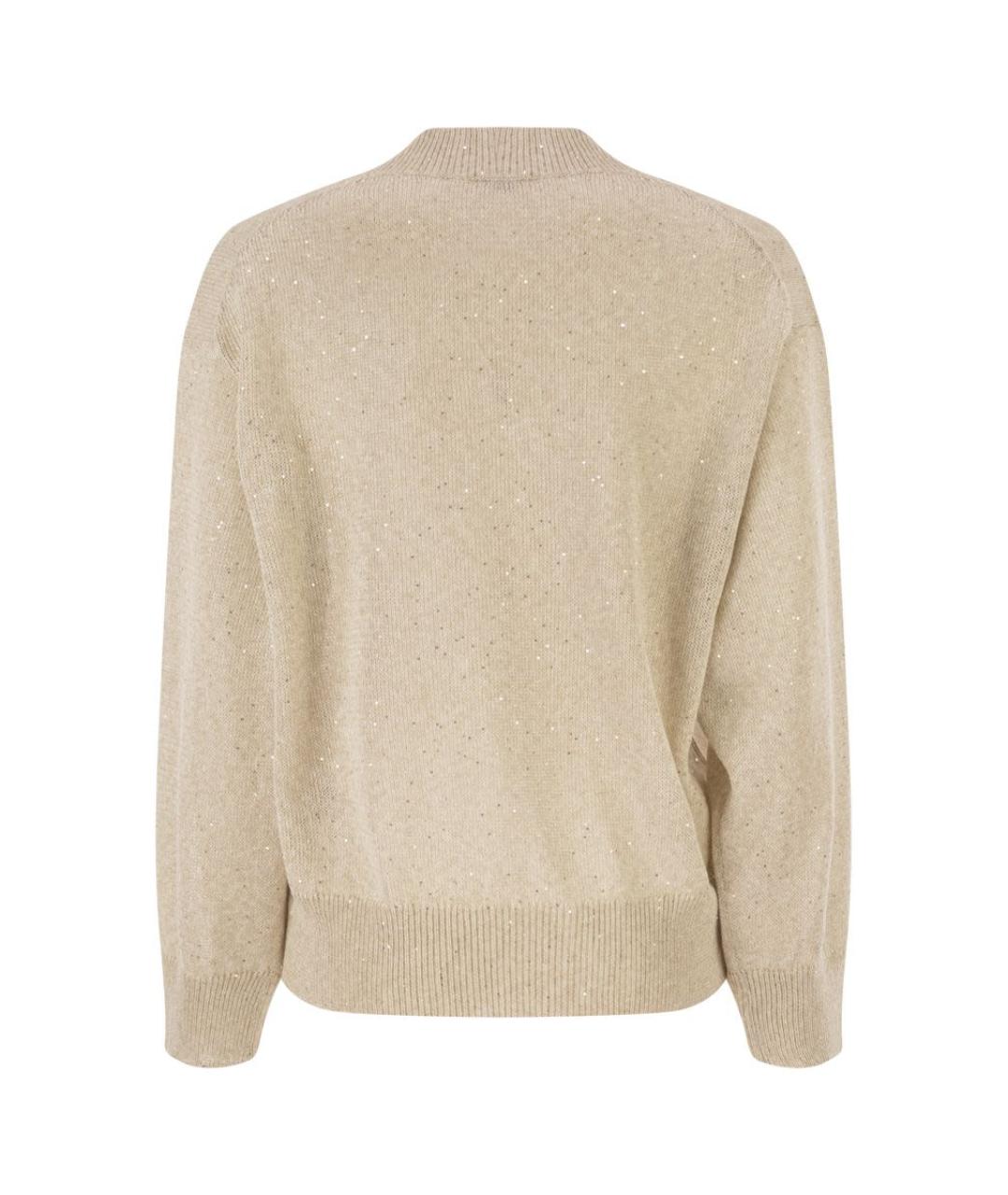 BRUNELLO CUCINELLI Бежевый льняной джемпер / свитер, фото 2
