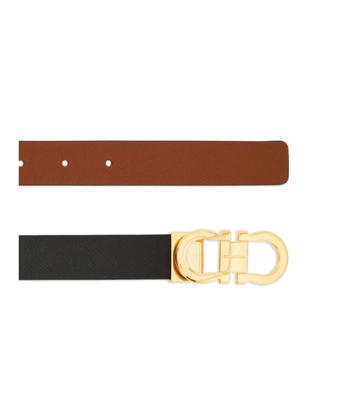 FERRAGAMO Черный кожаный ремень, фото 3