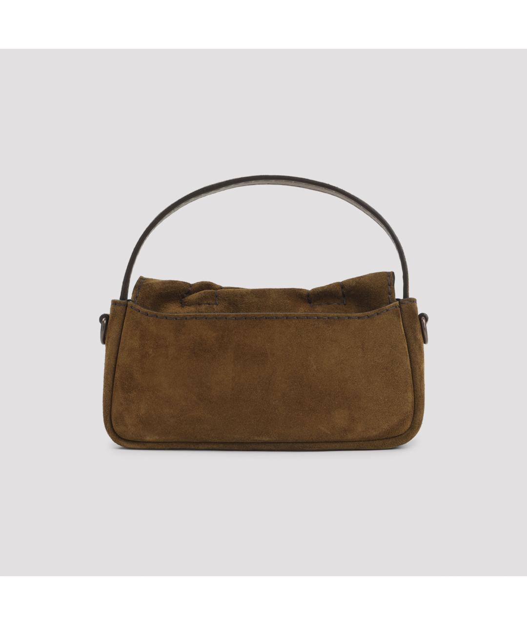 ACNE STUDIOS Антрацитовая замшевая сумка через плечо, фото 3