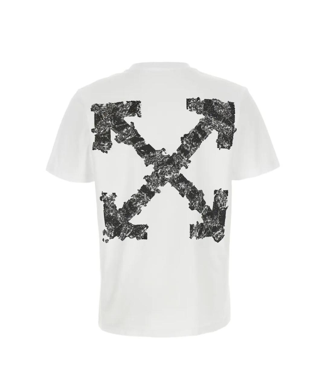 OFF-WHITE Белая хлопковая футболка, фото 2