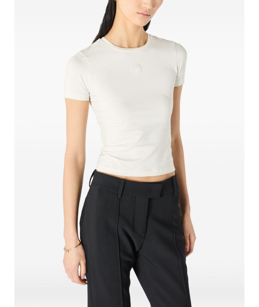 MARINE SERRE Белая хлопковая футболка, фото 2