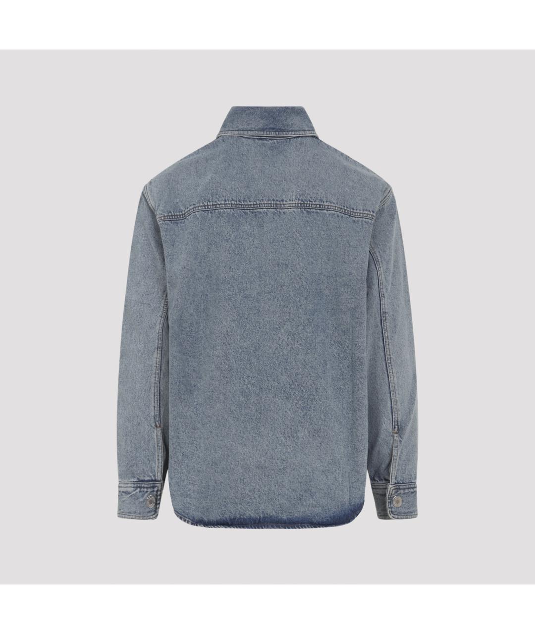 Ami Paris Голубая хлопковая кэжуал рубашка, фото 3