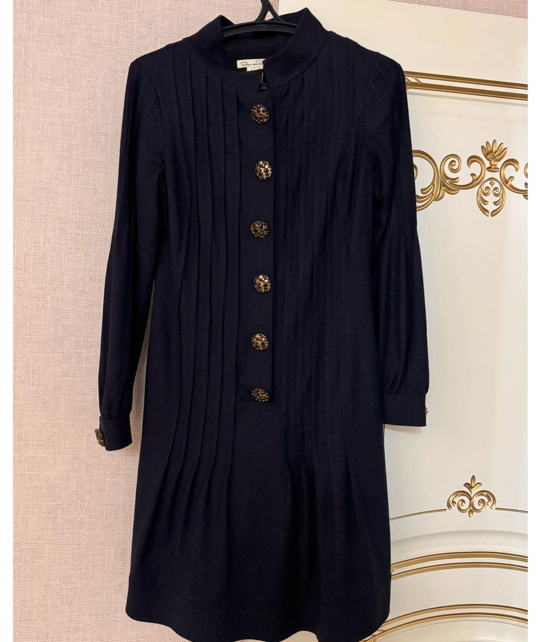 OSCAR DE LA RENTA Темно-синее шерстяное вечернее платье, фото 5