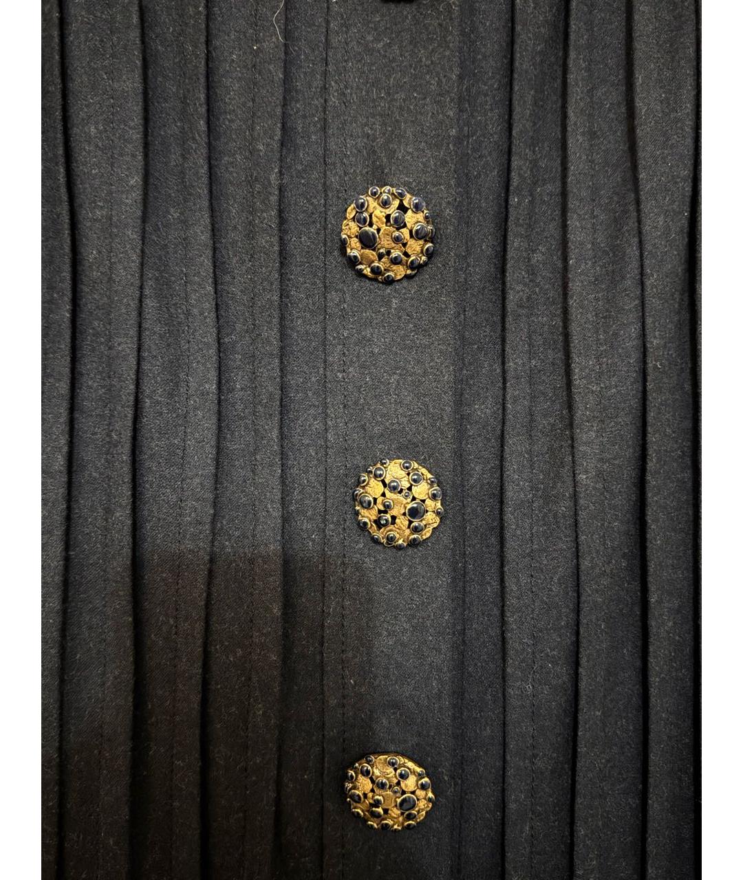 OSCAR DE LA RENTA Темно-синее шерстяное вечернее платье, фото 2