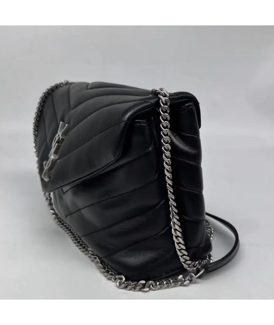 SAINT LAURENT Черная кожаная сумка через плечо, фото 3
