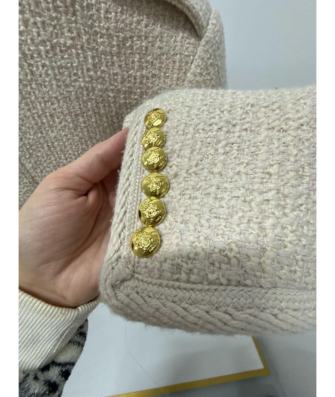 CELINE Бежевый шерстяной жакет/пиджак, фото 4