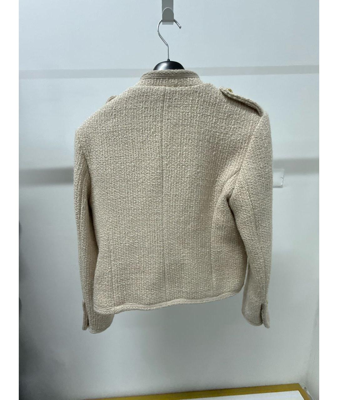 CELINE Бежевый шерстяной жакет/пиджак, фото 2