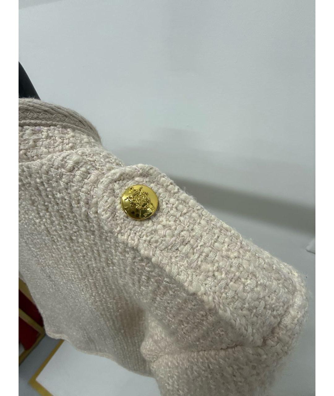 CELINE Бежевый шерстяной жакет/пиджак, фото 3