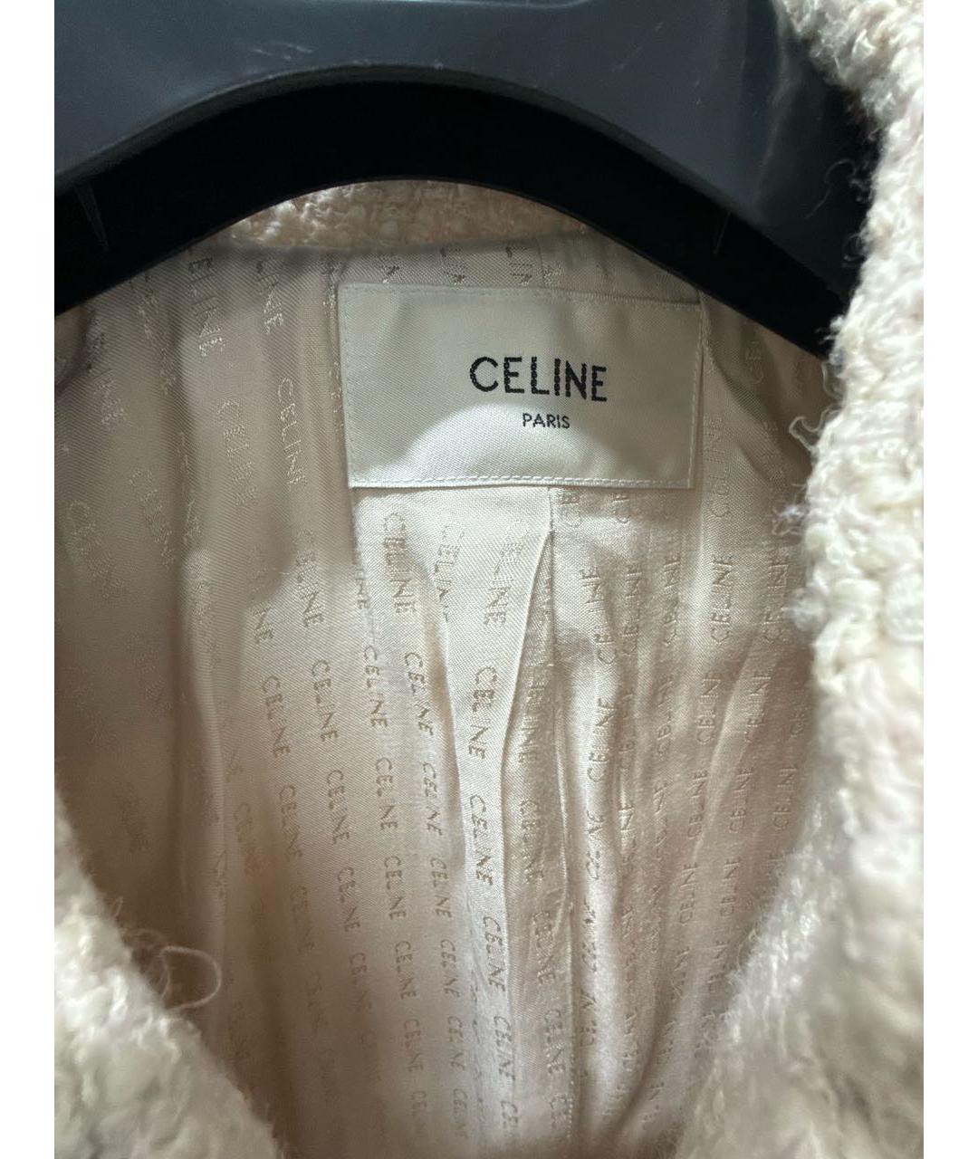 CELINE Бежевый шерстяной жакет/пиджак, фото 5