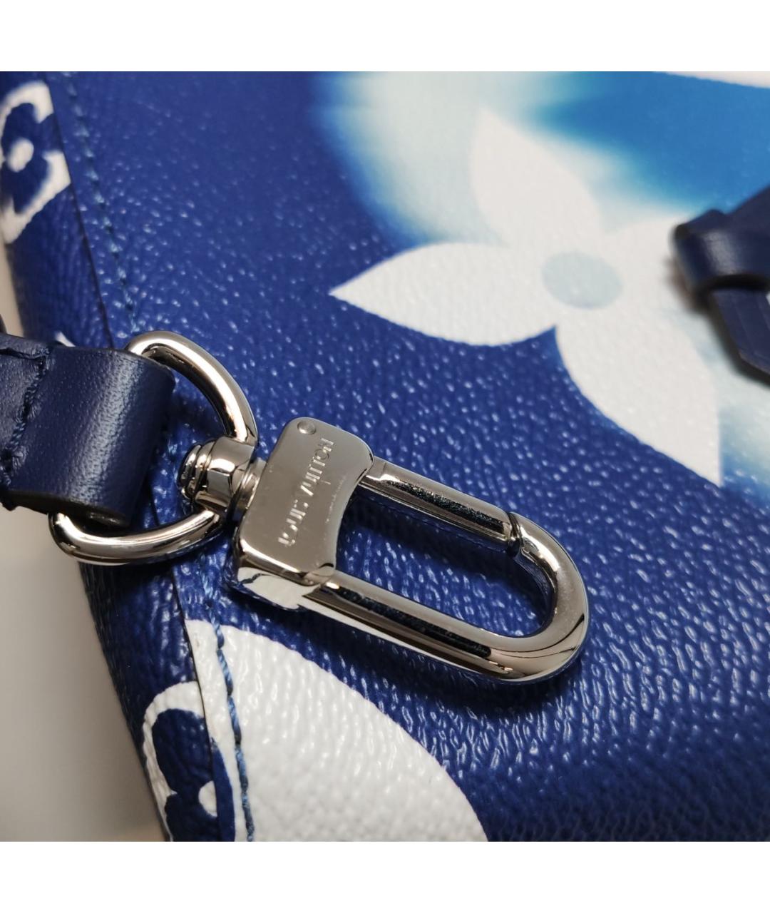 LOUIS VUITTON Синяя кожаная сумка тоут, фото 8