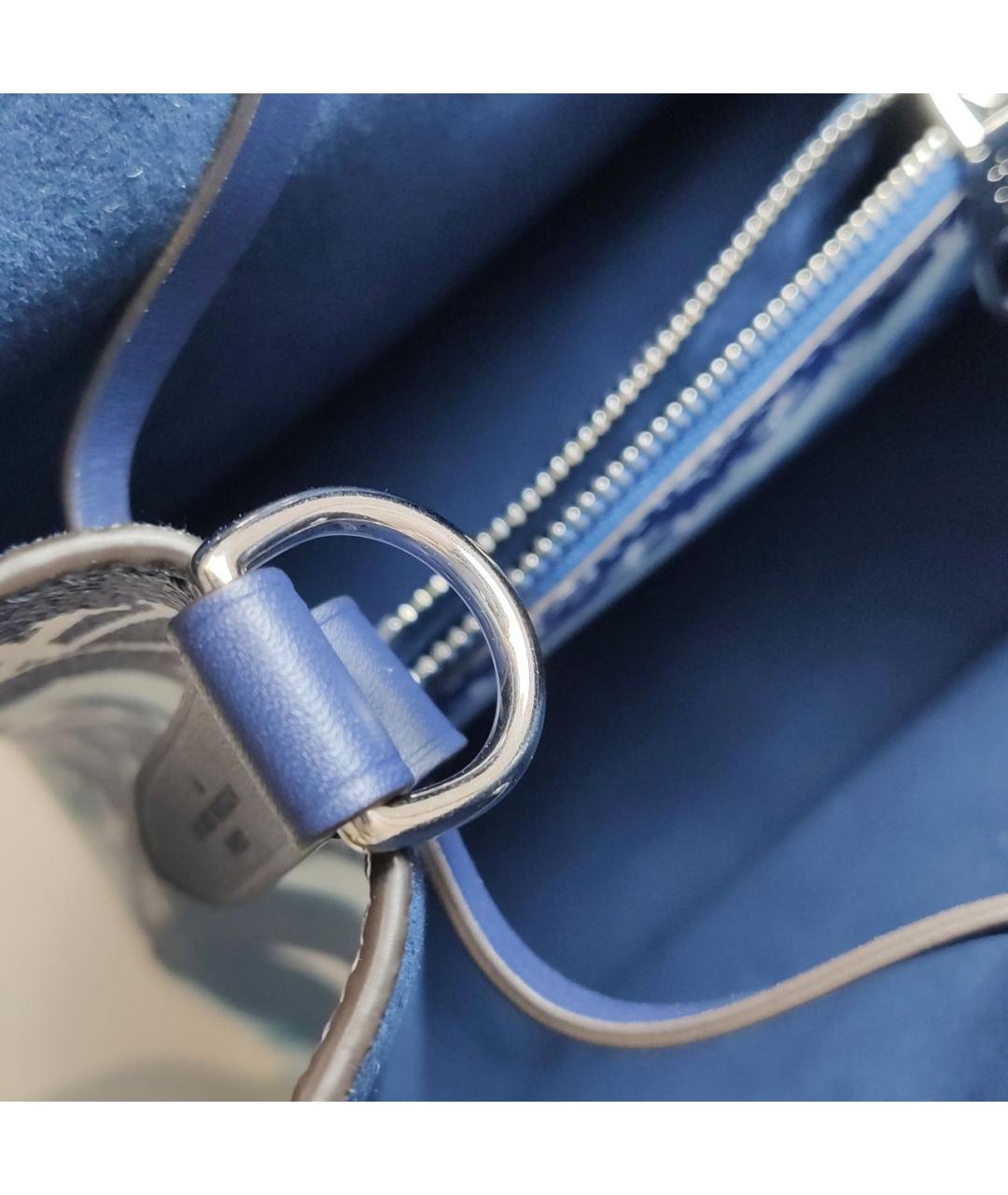 LOUIS VUITTON Синяя кожаная сумка тоут, фото 7