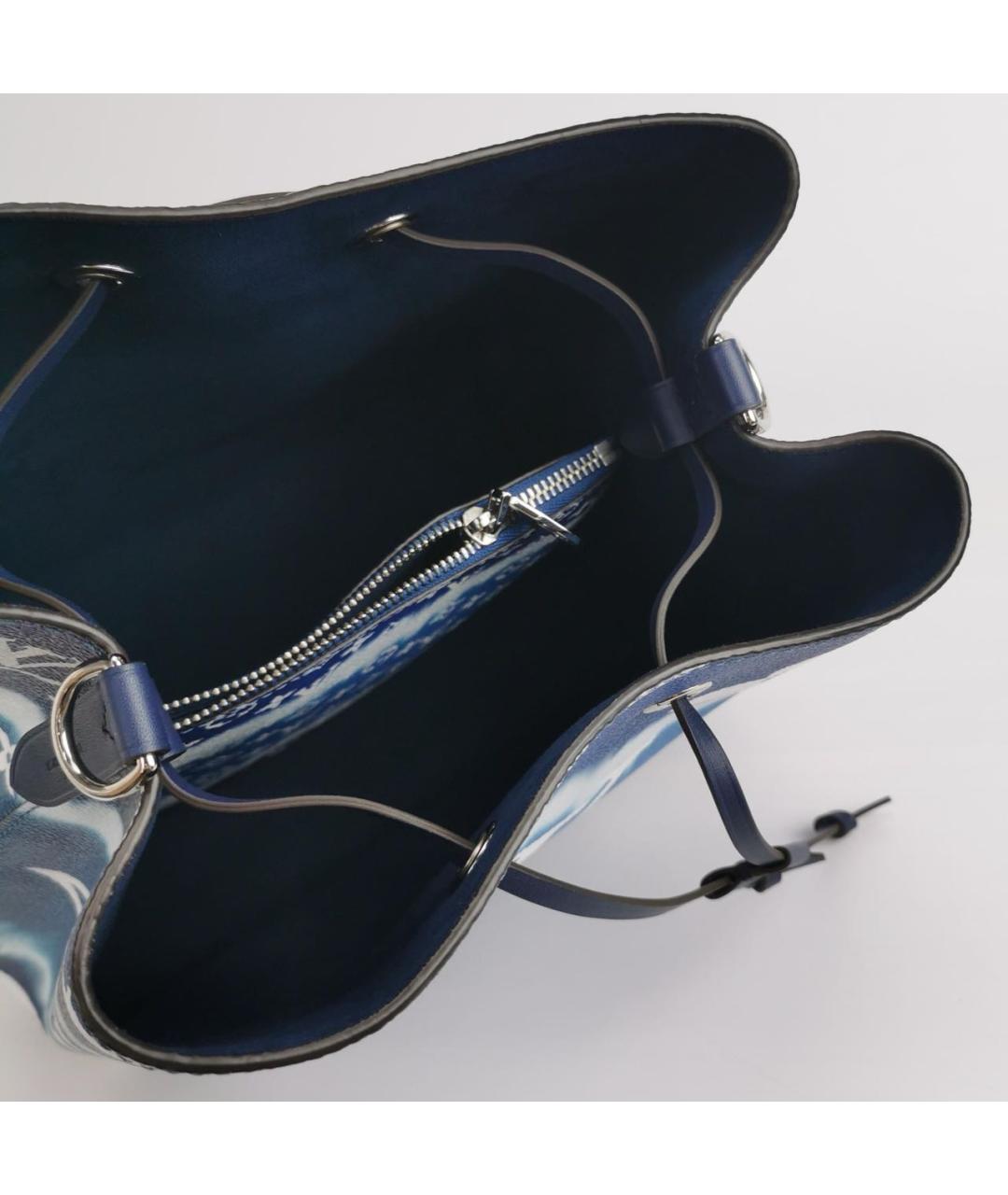 LOUIS VUITTON Синяя кожаная сумка тоут, фото 6