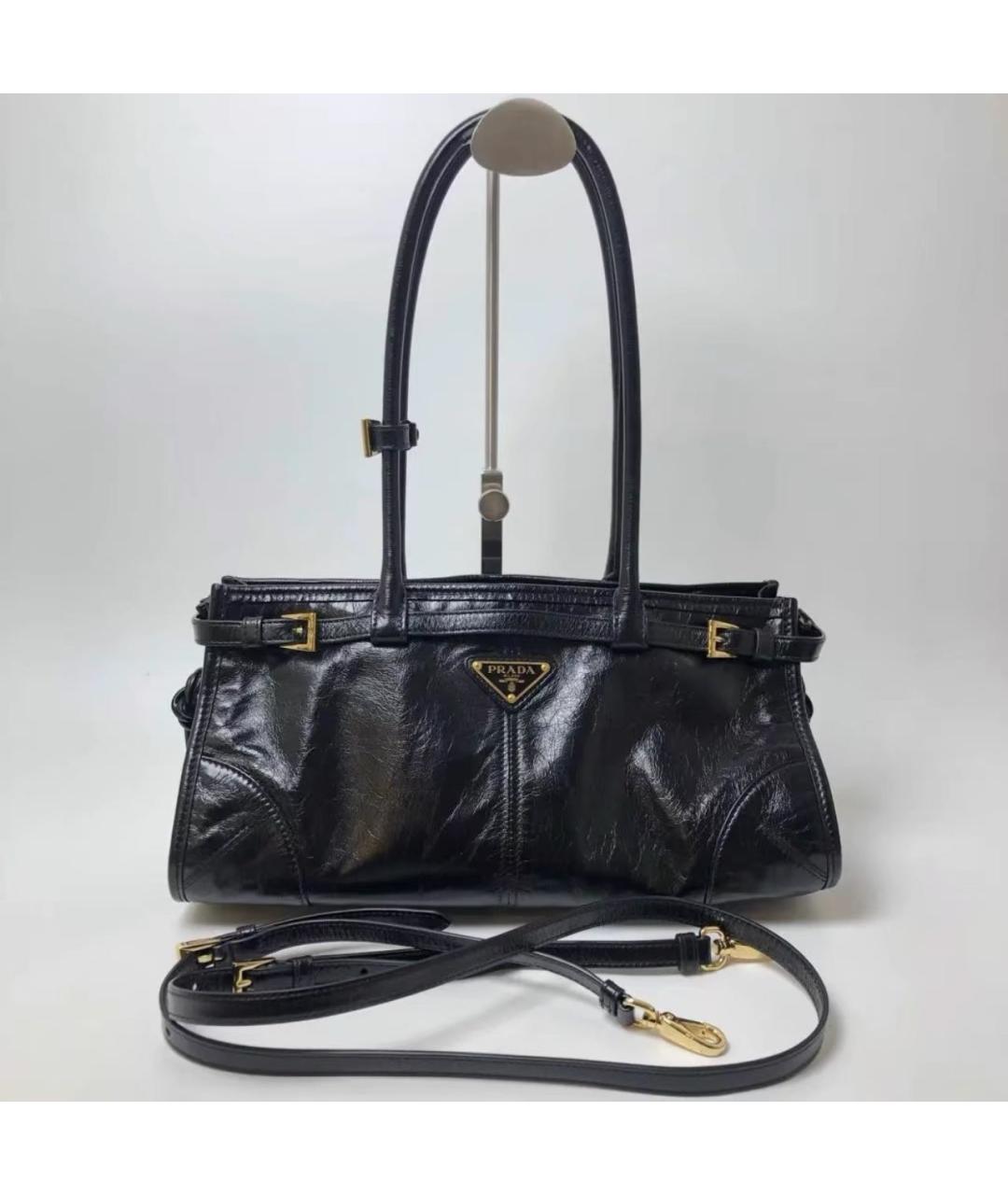 PRADA Черная кожаная сумка с короткими ручками, фото 8