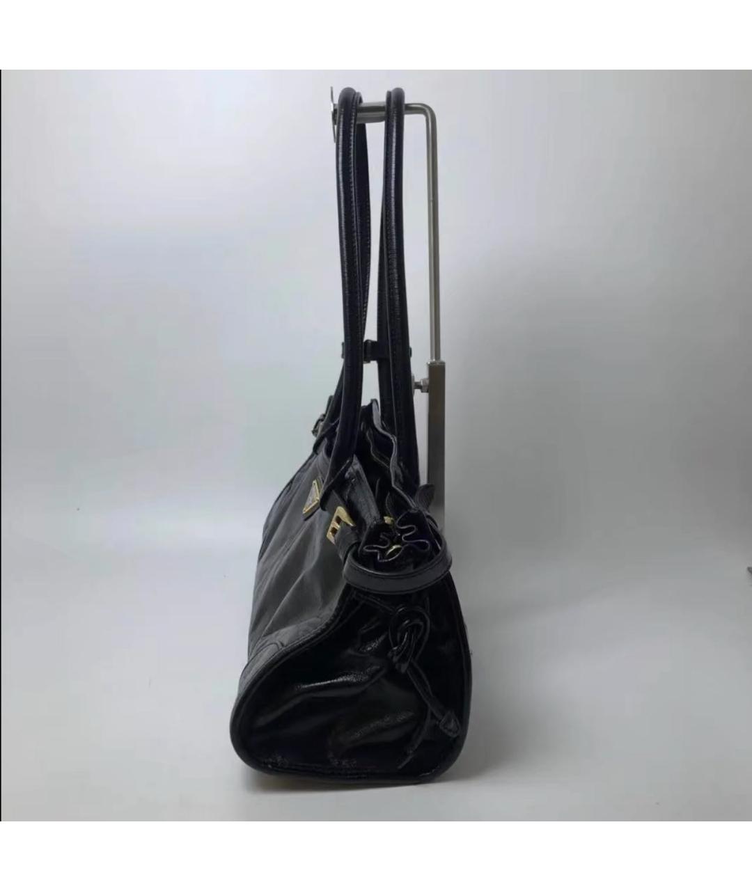 PRADA Черная кожаная сумка с короткими ручками, фото 2