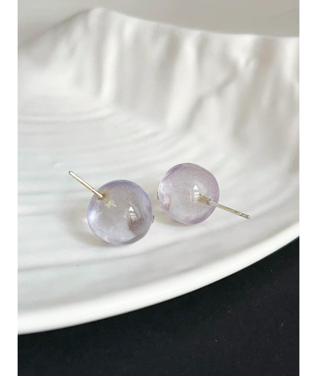 CHANEL Фиолетовые стеклянные серьги, фото 2